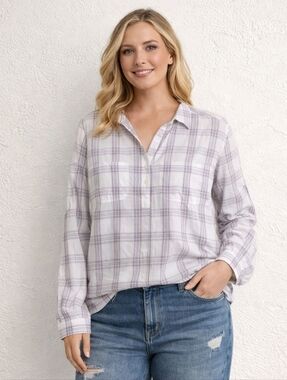 CLEARANCE Blue Mountain Plaid Popover Tunic